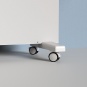 Klapp-Schiebetafel fahrbar, Mittelfläche 150x100 cm, Stahlemaille weiß, 